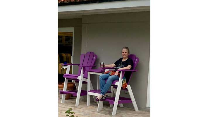 Island Time Grande Chair with Foot stool Adirondack Outdoor living Chair Testimonial Craver